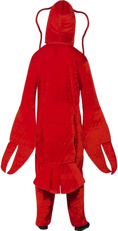 Disfraz unisex rojo con capucha trasera y cierre frontal, pantalón con dobladillos
