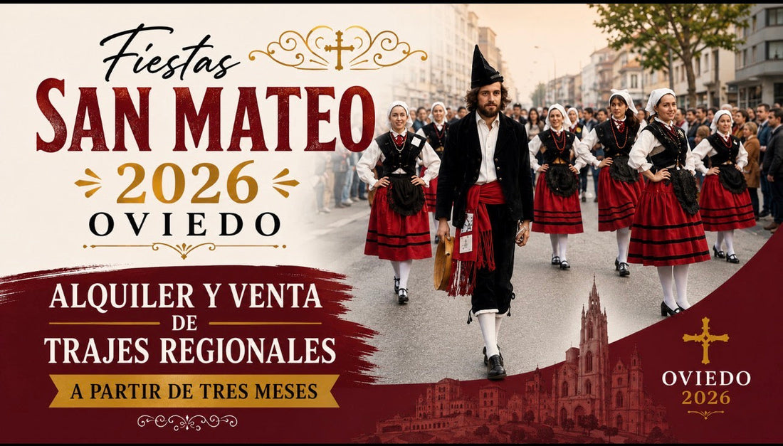 Trajes regionales asturianos San Mateo 2026 Oviedo - Alquiler y venta Disfraces Gamar