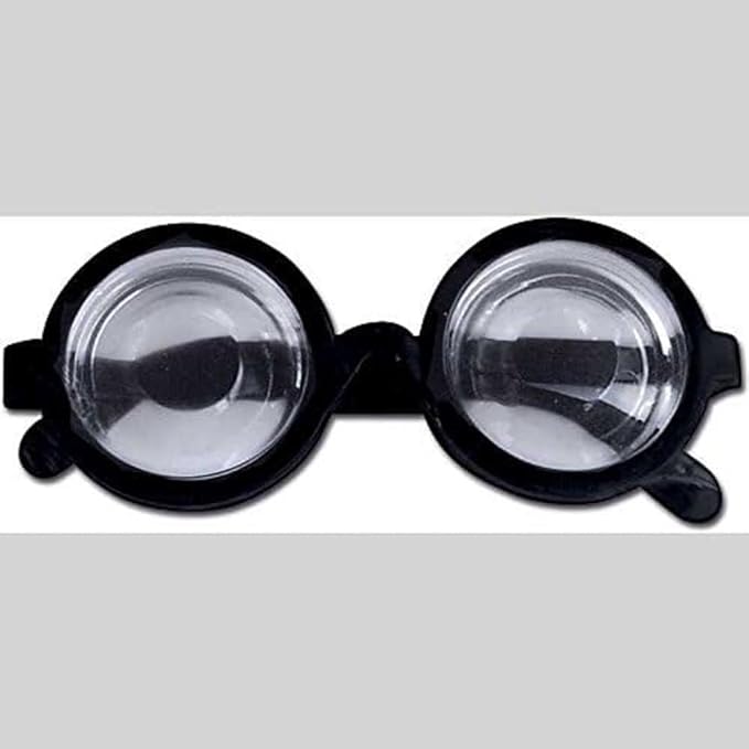 Gafas para miopes de disfraz, montura negra y lentes circulares transparentes