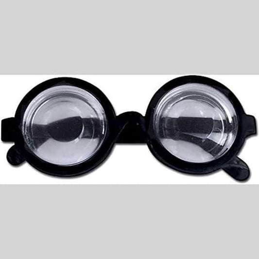 Gafas para miopes de disfraz, montura negra y lentes circulares transparentes