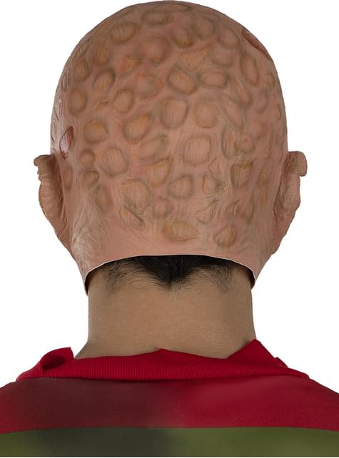 Máscara de látex de Freddy Krueger con textura en la cabeza y borde en la nuca
