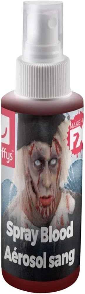 Pulverizador de sangre en aerosol con frasco rojo y tapa atomizadora
