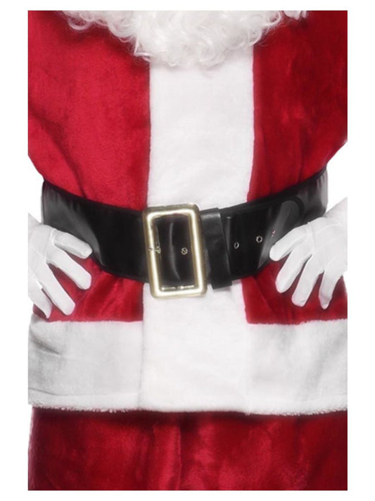 Cinturón negro de Papá Noel con hebilla dorada