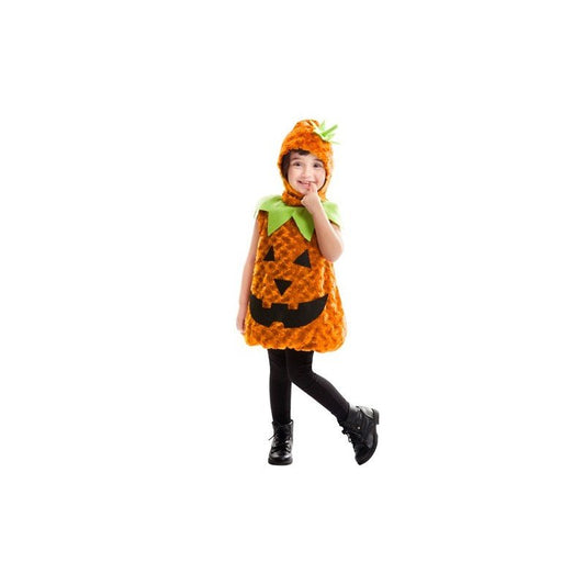 Disfraz de calabaza de peluche para bebé, vestido naranja con capucha y hoja