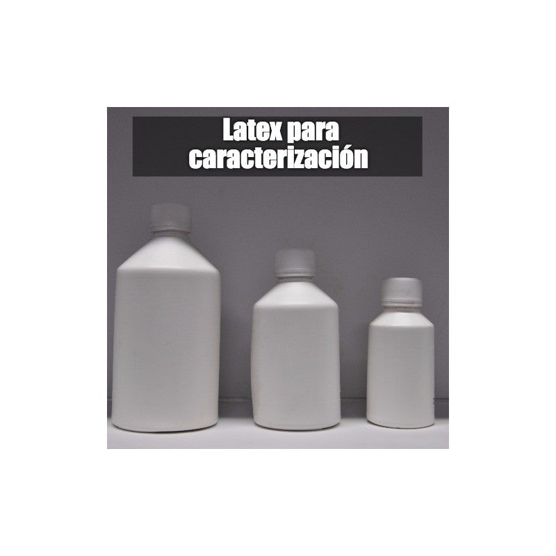 Frascos de látex líquido para caracterización, con tapas plateadas