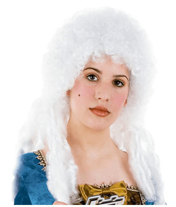 Peluca de mujer blanca con rizos voluminosos